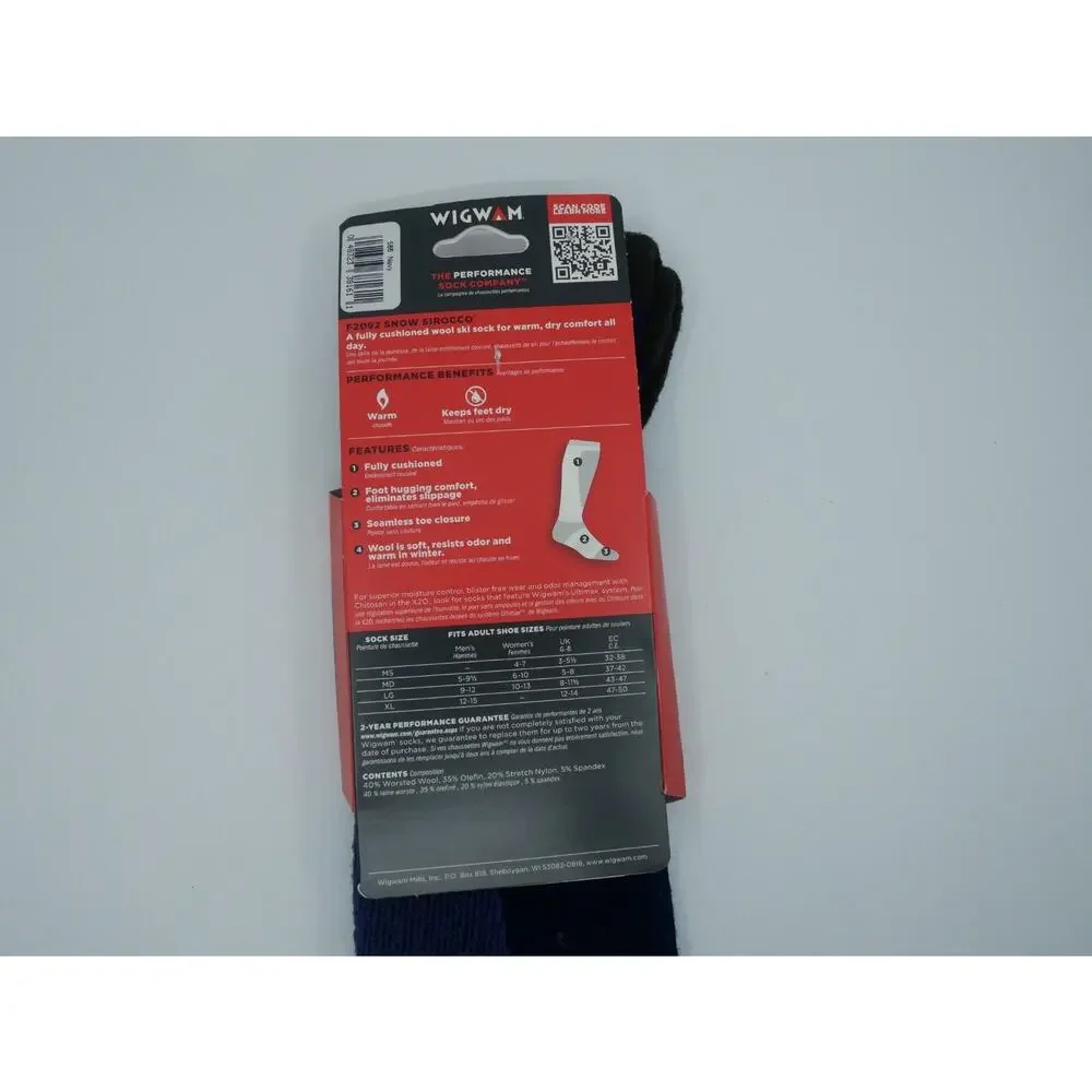 Wigwam Snow Sirocco Ski and Snowboard Socks Brand New Size Medium Navy